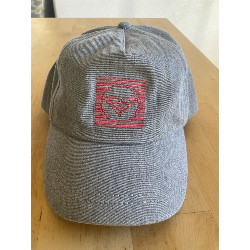 Roxy Strapback Hat Gray Adjustable Embroidered‎ Solid Vent Holes